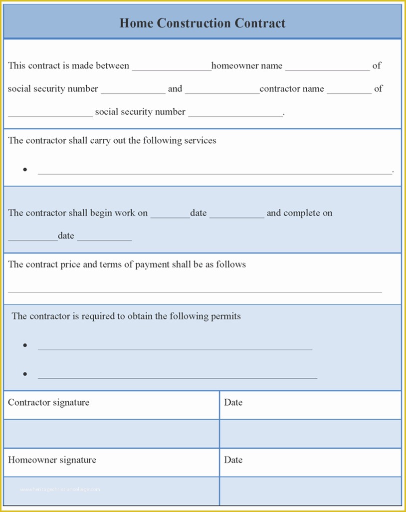 Free Construction Contract Template Word Of 8 Free Construction Contracts Templates