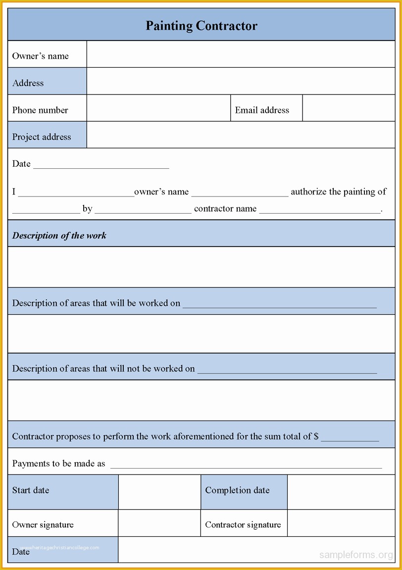 Free Construction Contract Template Word Of Blank Contract forms Mughals
