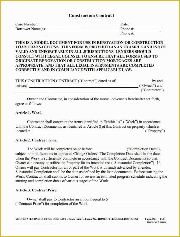 Free Construction Contract Template Word Of Building Contract Agreement Sample Detail 12 Construction