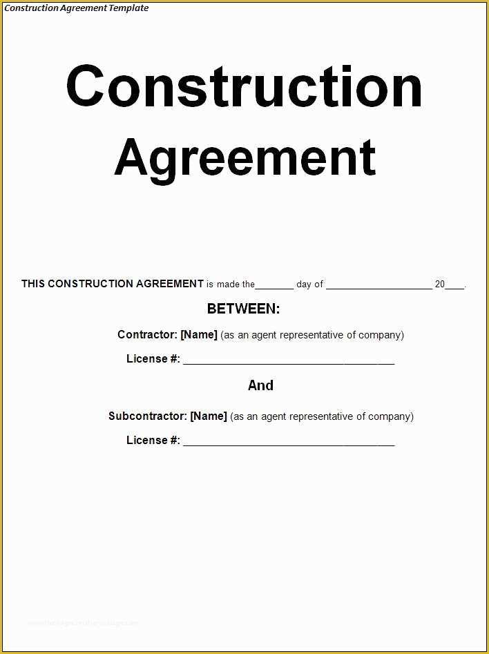 Free Construction Contract Template Word Of Contract Cover Sheet Template Cover Letter Samples