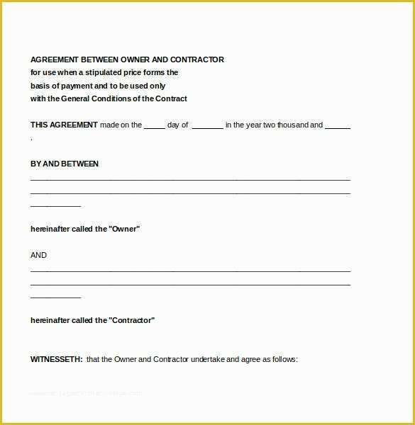Free Construction Contract Template Word Of Contractor Agreement Template – 22 Free Word Pdf Apple