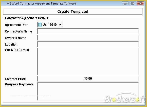 Free Construction Contract Template Word Of Download Free Ms Word Contractor Agreement Template