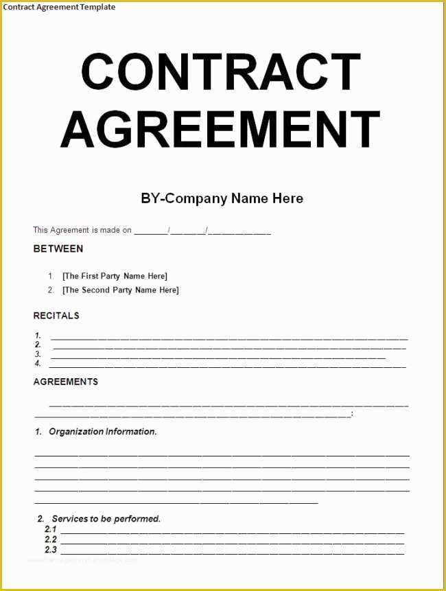 Free Construction Contract Template Word Of Simply Nice Template Design for Contract Agreement with