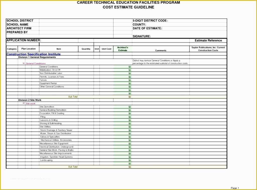 Free Construction Estimate Template Excel Of 11 Free Construction Cost Estimate Excel Template