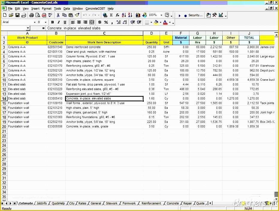 Free Construction Estimate Template Excel Of 11 Free Construction Cost Estimate Excel Template