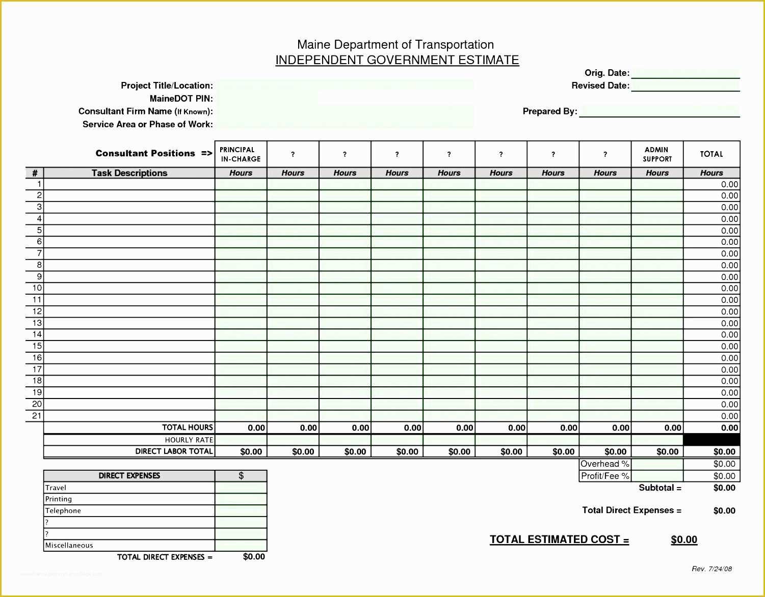 Free Construction Estimate Template Excel Of 8 Work Estimate Template Exceltemplates Exceltemplates