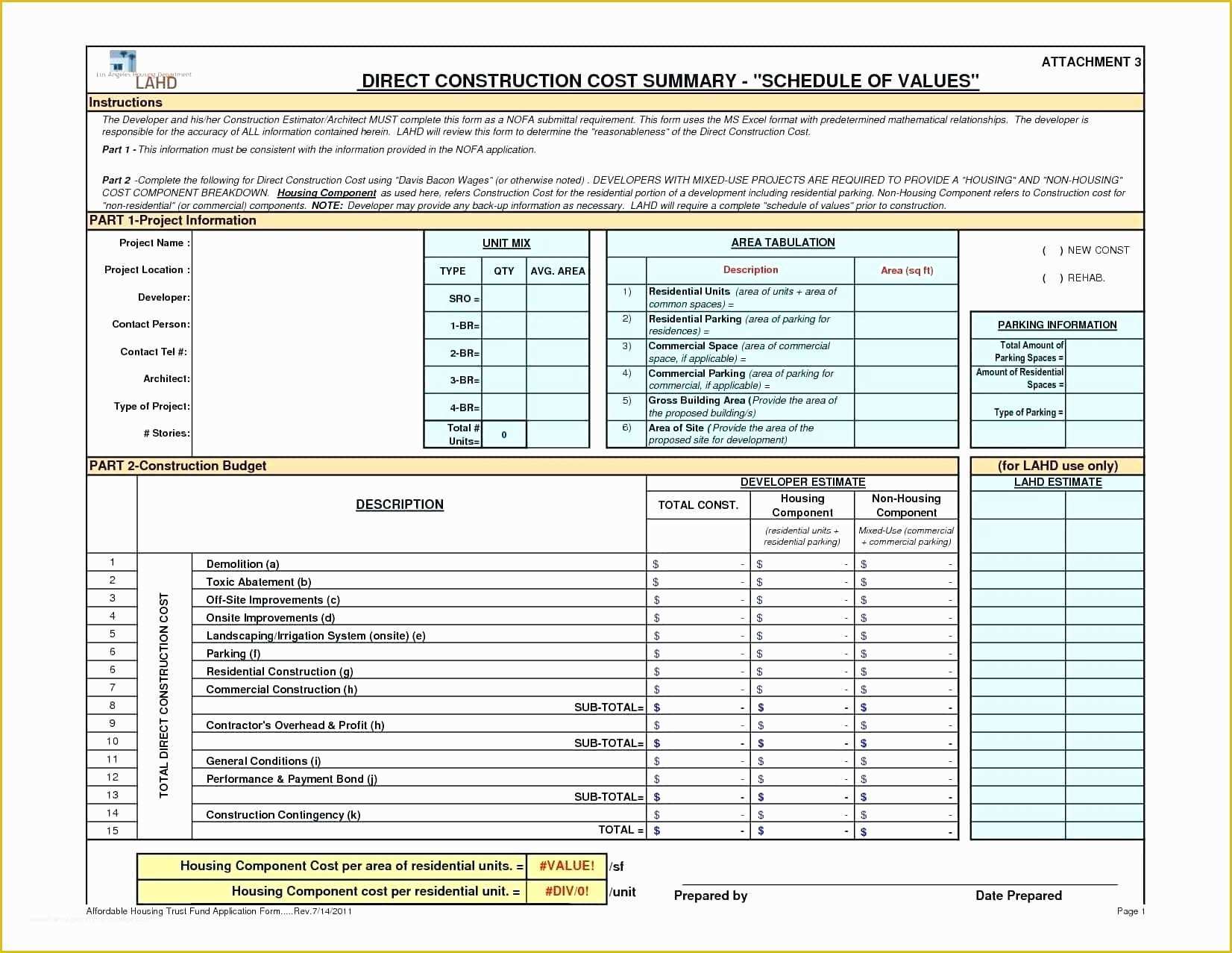 Free Construction Estimate Template Excel Of Construction Estimate Template Excel