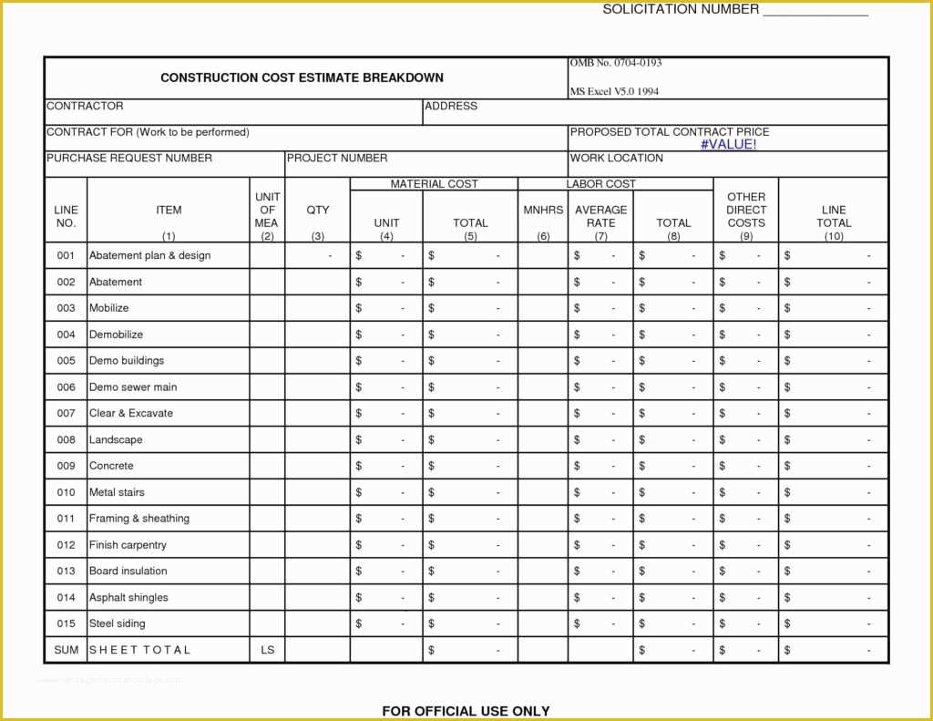 Free Construction Estimate Template Excel Of Estimating Spreadsheet Template Spreadsheet Templates for