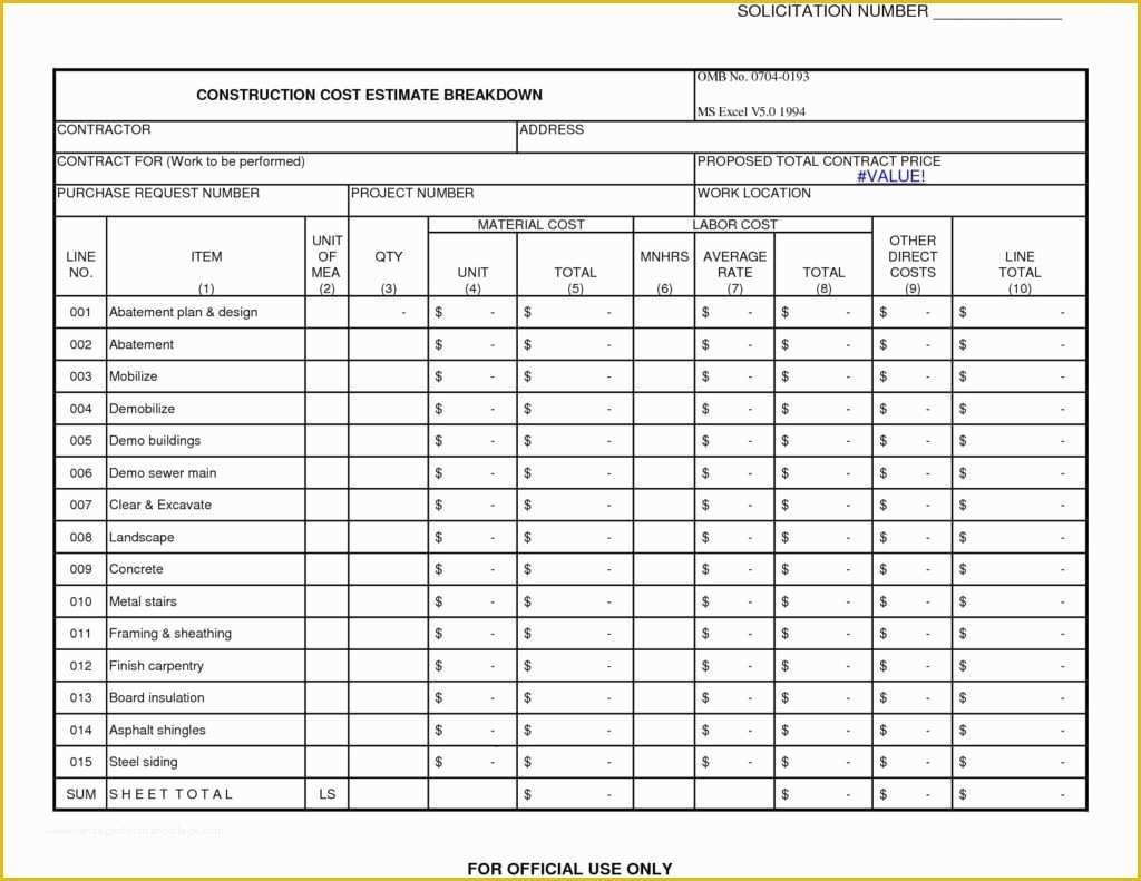 Free Construction Estimate Template Excel Of Estimating Spreadsheet Template Spreadsheet Templates for