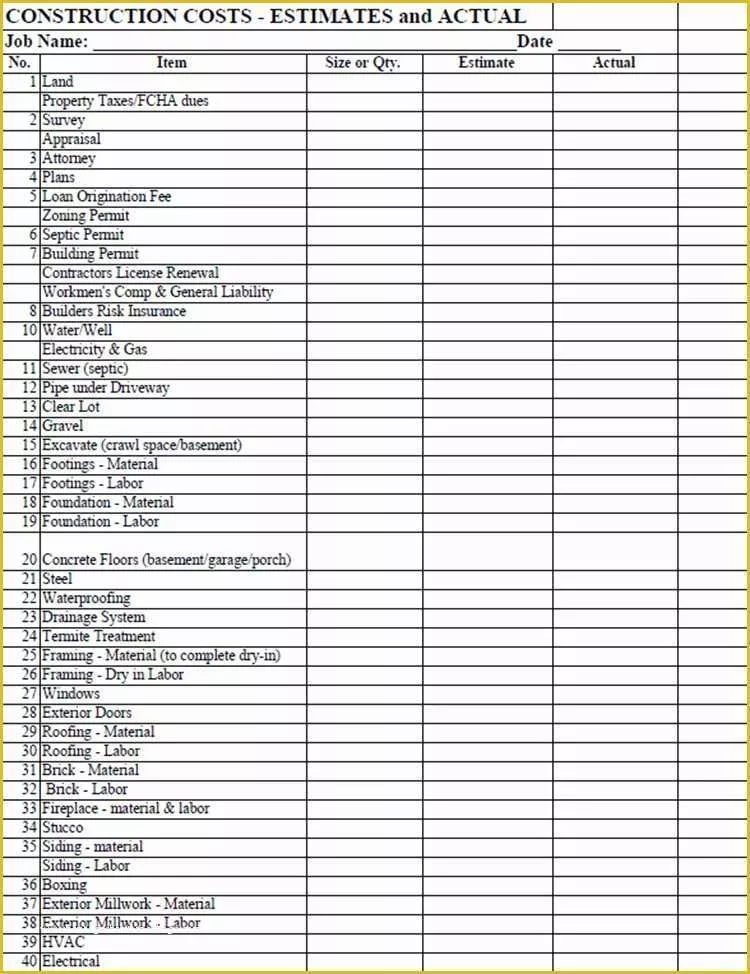 Free Construction Estimate Template Excel Of Remodelcost Estimator for Excel V3 Winall