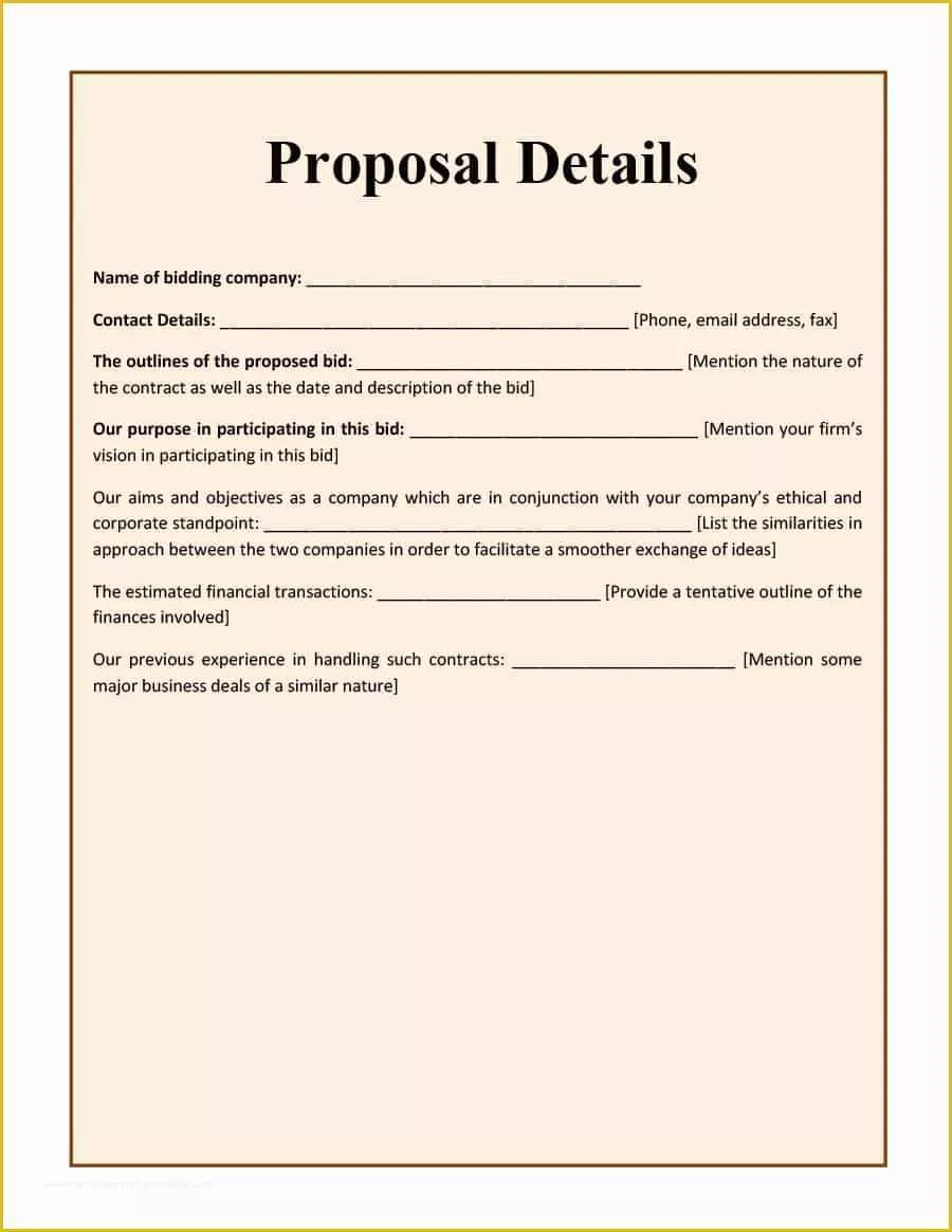 Free Construction Proposal Template Of 31 Construction Proposal Template & Construction Bid forms