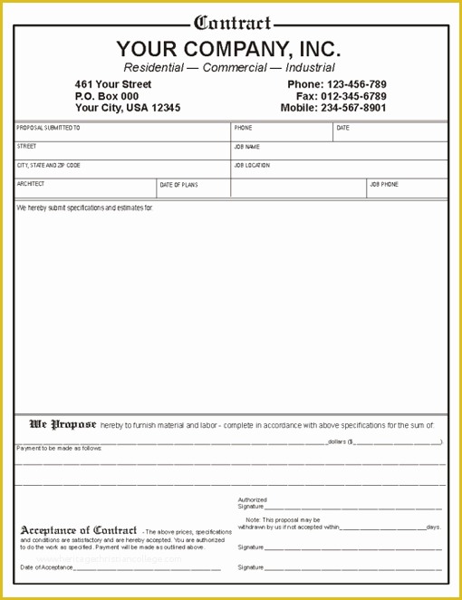 Free Construction Proposal Template Of Business Contracts 1 Lg Business Contract forms