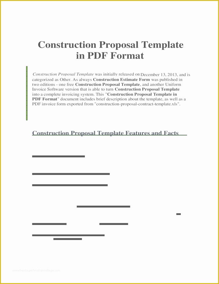 Free Construction Proposal Template Of Construction Proposal Template In Pdf format Free Download