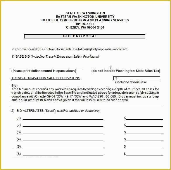 Free Construction Proposal Template Of Construction Proposal Template