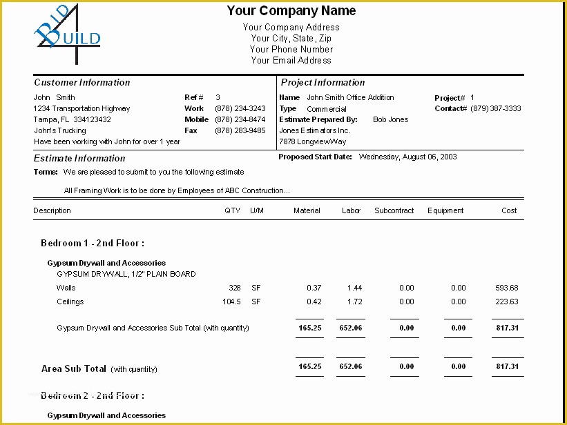 Free Construction Proposal Template Of Construction Proposal Template