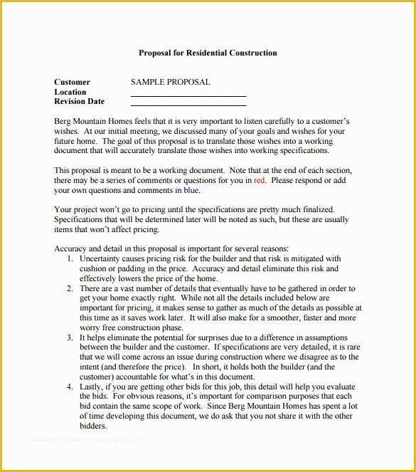 Free Construction Proposal Template Of Construction Proposal Templates 19 Free Word Excel