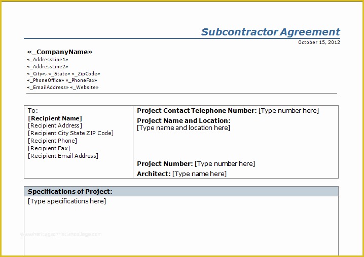 Free Construction Subcontractor Agreement Template Of 4 Subcontractor Agreement Templatereport Template