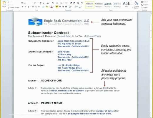 Free Construction Subcontractor Agreement Template Of Building Contracts Template – Voipersracing
