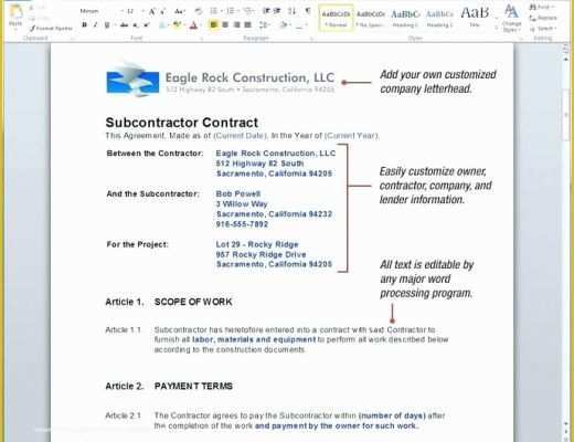 Free Construction Subcontractor Agreement Template Of Building Contracts Template – Voipersracing