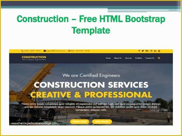 Free Construction Website Templates Bootstrap Of Collection Of Free Bootstrap themes and Templates