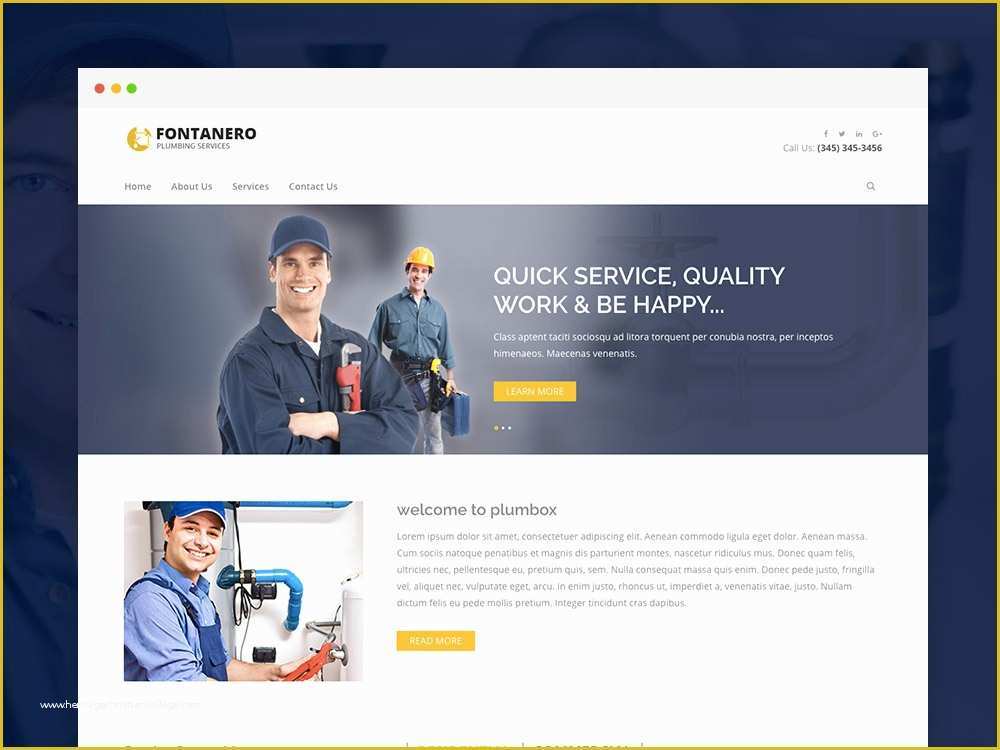 Free Construction Website Templates Bootstrap Of Fontanero Free Responsive Plumbing Construction &amp; Repair