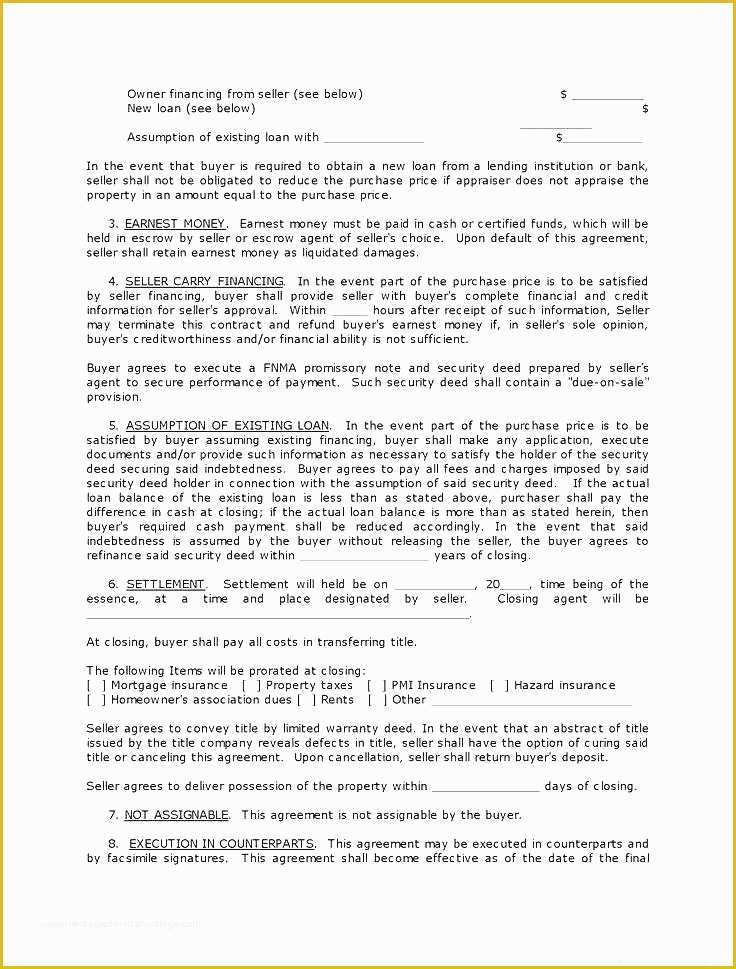 Free Contract for Deed Template Of Contract for Deed Template