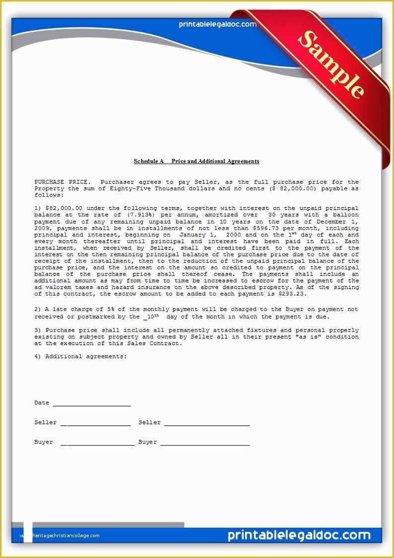 Free Contract for Deed Template Of Free Printable Contract for Deed forms Template