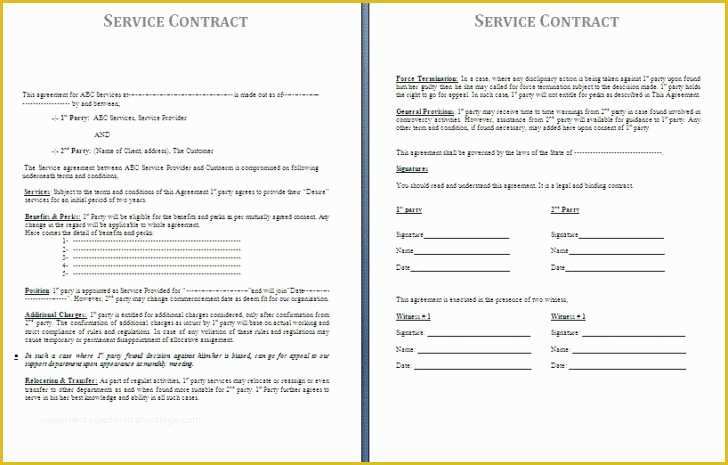 Free Contract Template for Services Rendered Of 11 Contract for Services Rendered