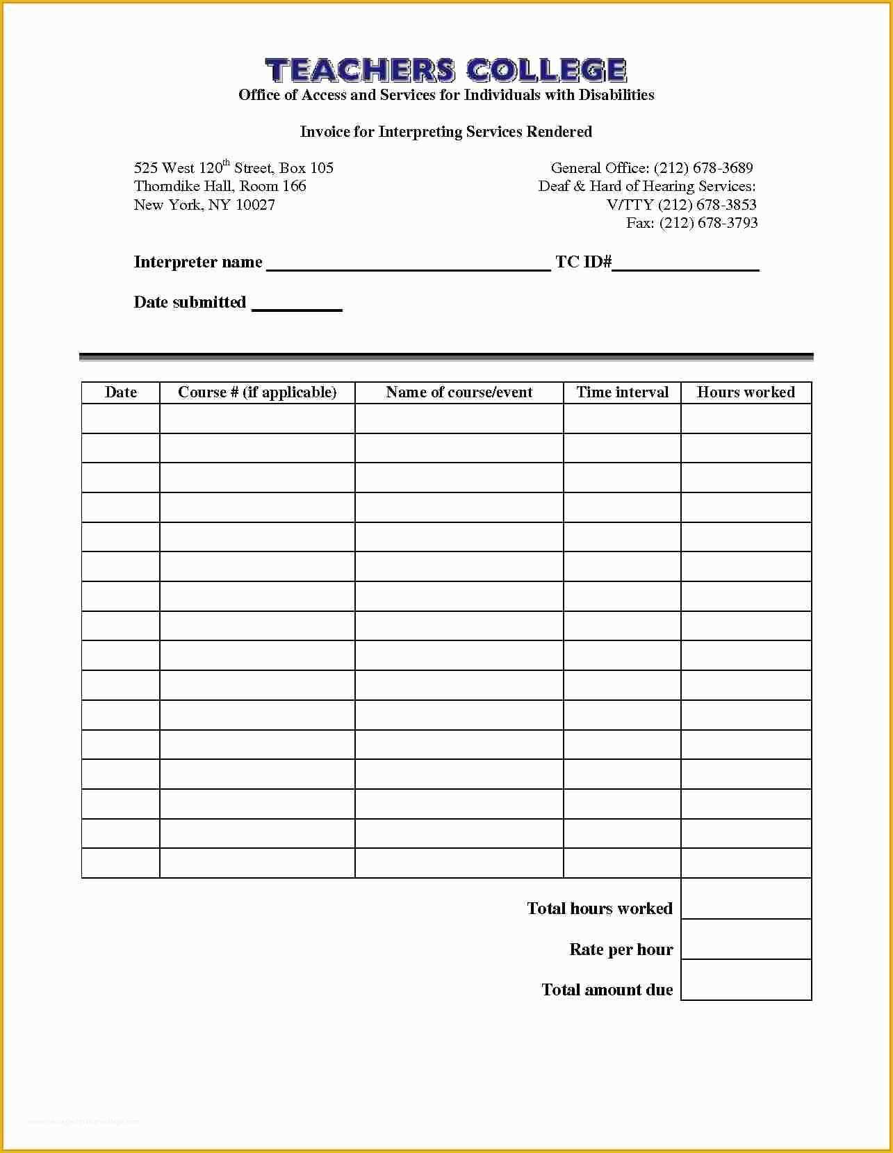 Free Contract Template for Services Rendered Of 7 Bill for Services Rendered Template