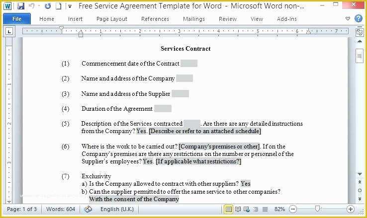 Free Contract Template for Services Rendered Of Free Contract Template for Services Rendered – Ooojo