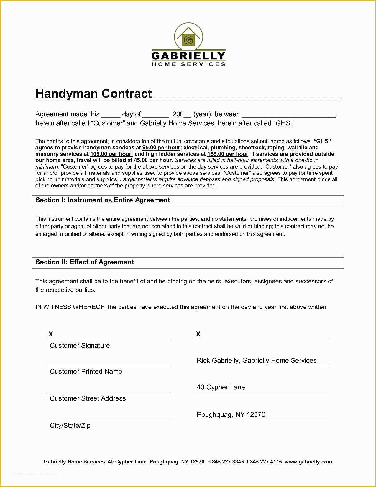 Free Contract Template for Services Rendered Of Template Contract Template for Services