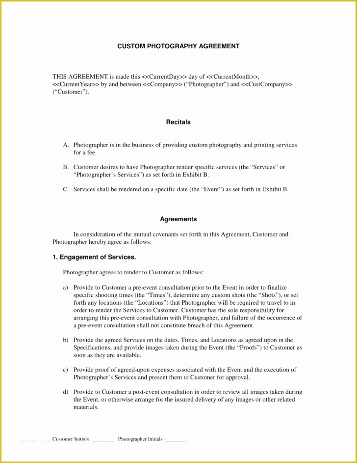 Free Contract Template for Services Rendered Of Template Service Contract Template