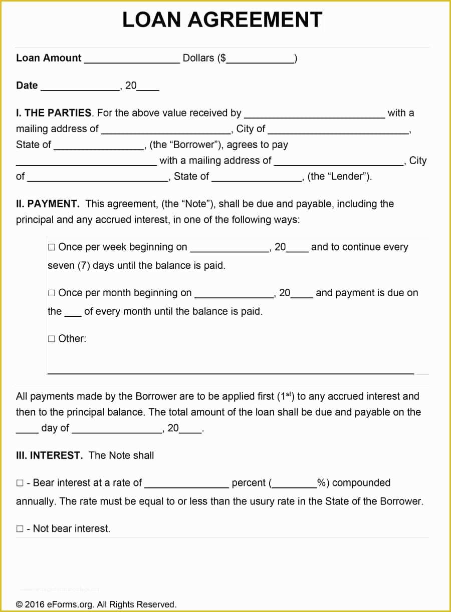 Free Contract Templates Of 40 Free Loan Agreement Templates [word & Pdf] Template Lab