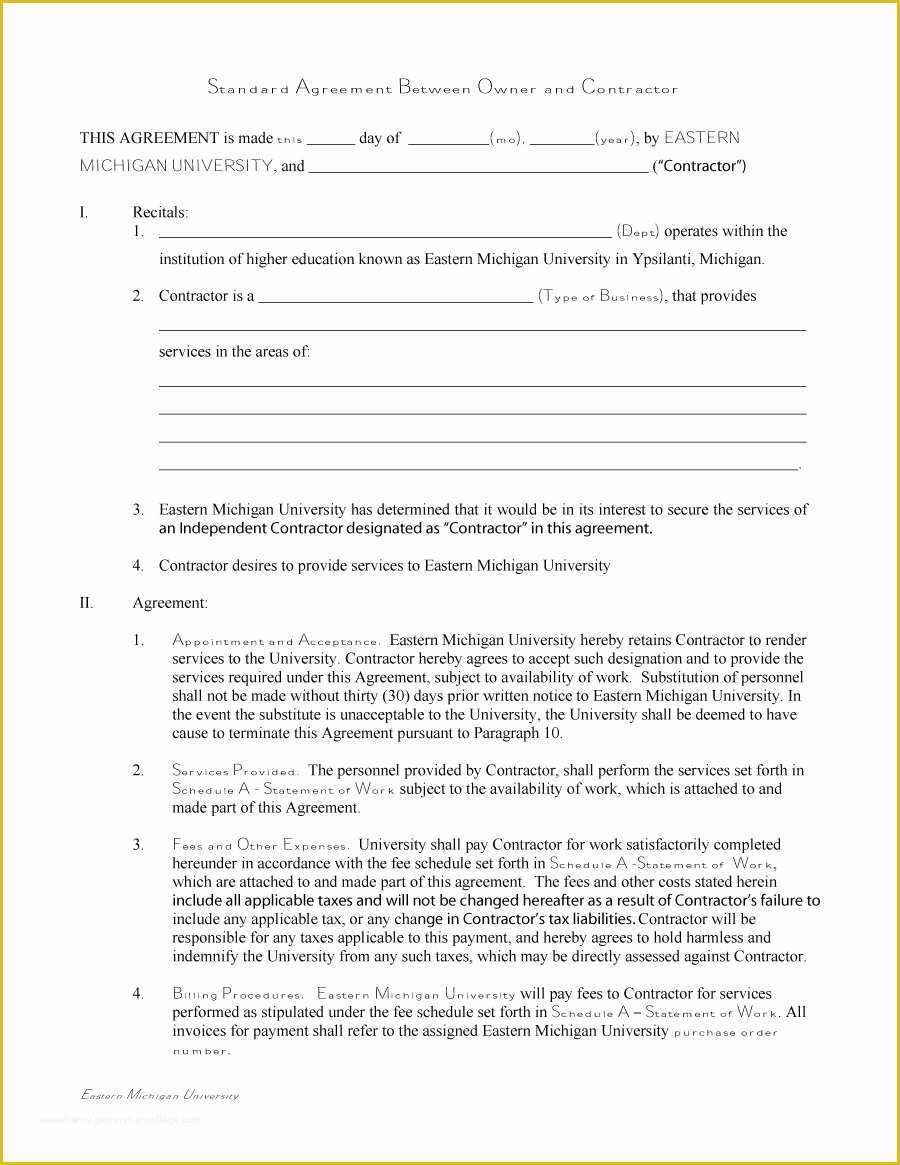 Free Contract Templates Of 50 Free Independent Contractor Agreement forms & Templates