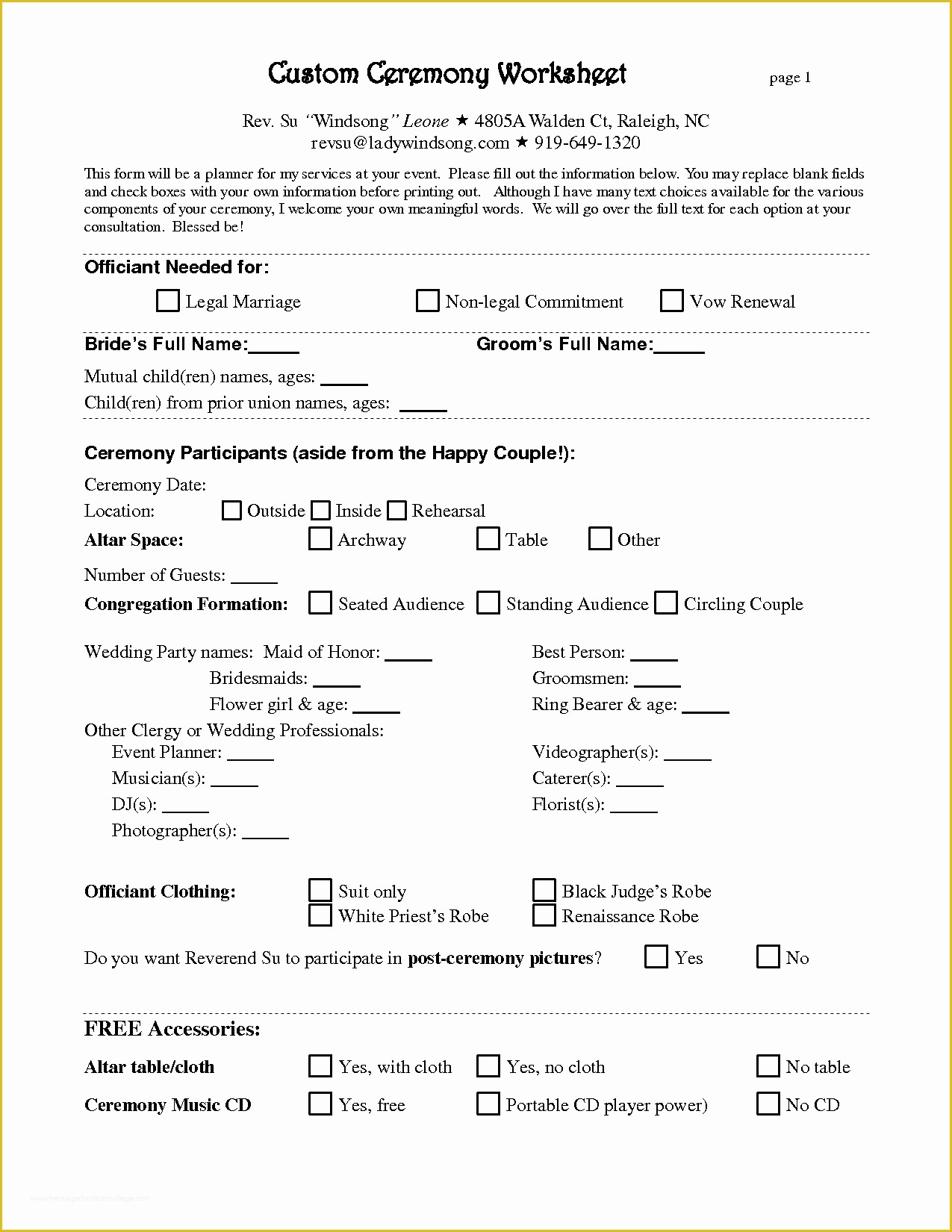 Free Contract Templates Of 7 Best Of Printable Wedding Planner Contract