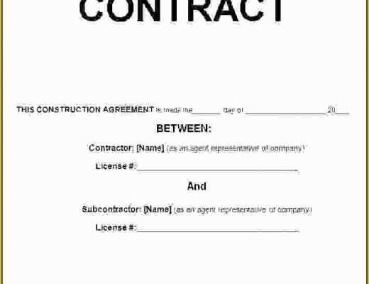 Free Contract Templates Of 7 Free Construction Contract Templatereport Template