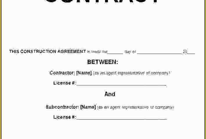 Free Contract Templates Of 7 Free Construction Contract Templatereport Template