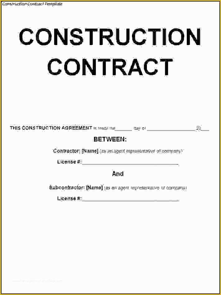 Free Contract Templates Of 7 Free Construction Contract Templatereport Template