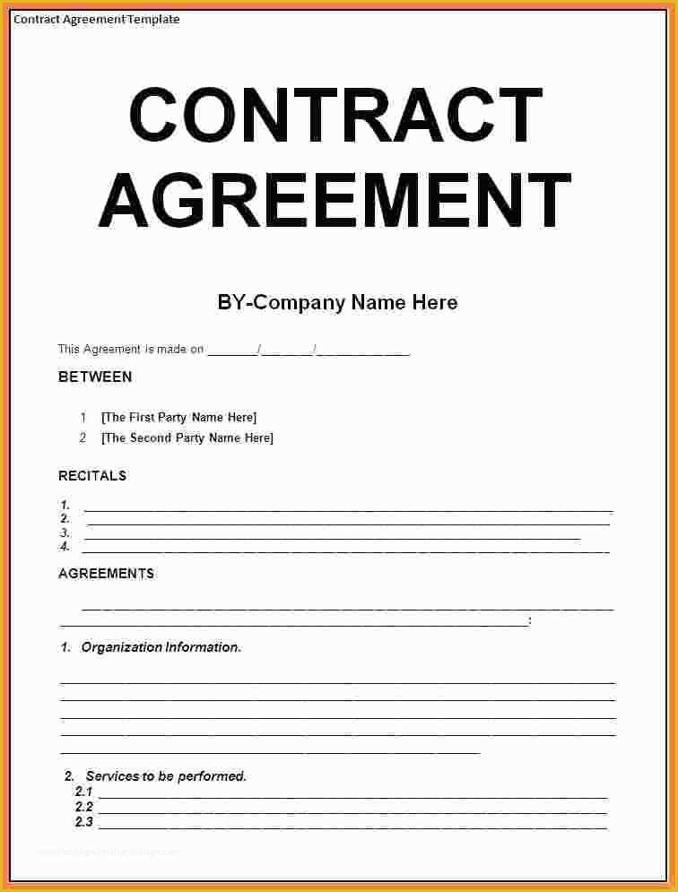 Free Contractor Agreement Template Of 8 Contract Agreement Template