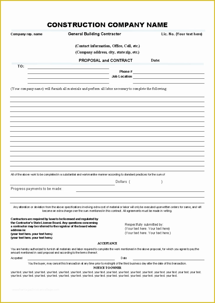 Free Contractor Agreement Template Of Contract Painting Contract Template