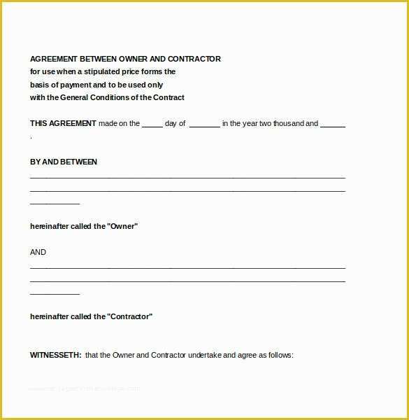 Free Contractor Agreement Template Of Contractor Agreement Template – 22 Free Word Pdf Apple