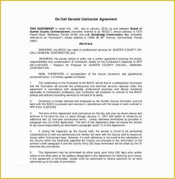 Free Contractor Agreement Template Of Contractor Agreement Template – 22 Free Word Pdf Apple