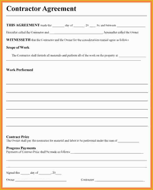 Free Contractor Agreement Template Of Free Contractor Agreement Template