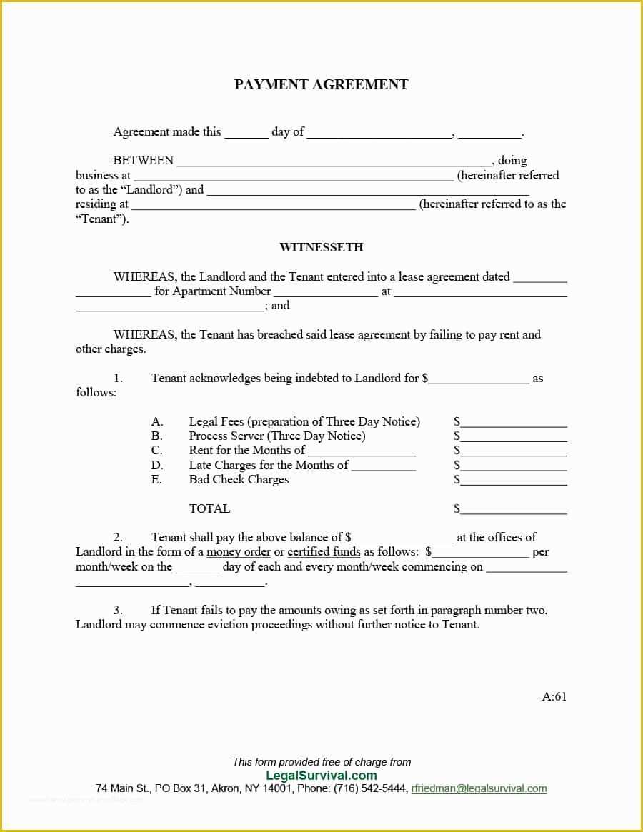 Free Contractor Agreement Template Of Payment Agreement 40 Templates &amp; Contracts Template Lab