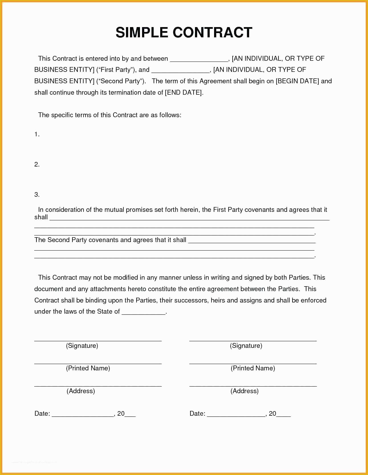 Free Contractor Agreement Template Of Template Contractor Contract Template