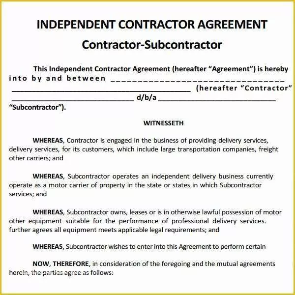 Free Contractor Contract Template Of Subcontractor Agreement 13 Free Pdf Doc Download