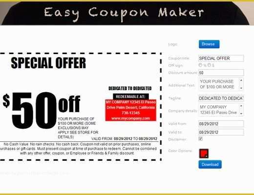 Free Coupon Maker Template Of Free Coupon Maker Template Free Coupon Template Brochure