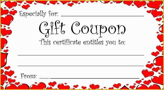 Free Coupon Maker Template Of Heart theme T Coupon for Valentine S Day or Any Time