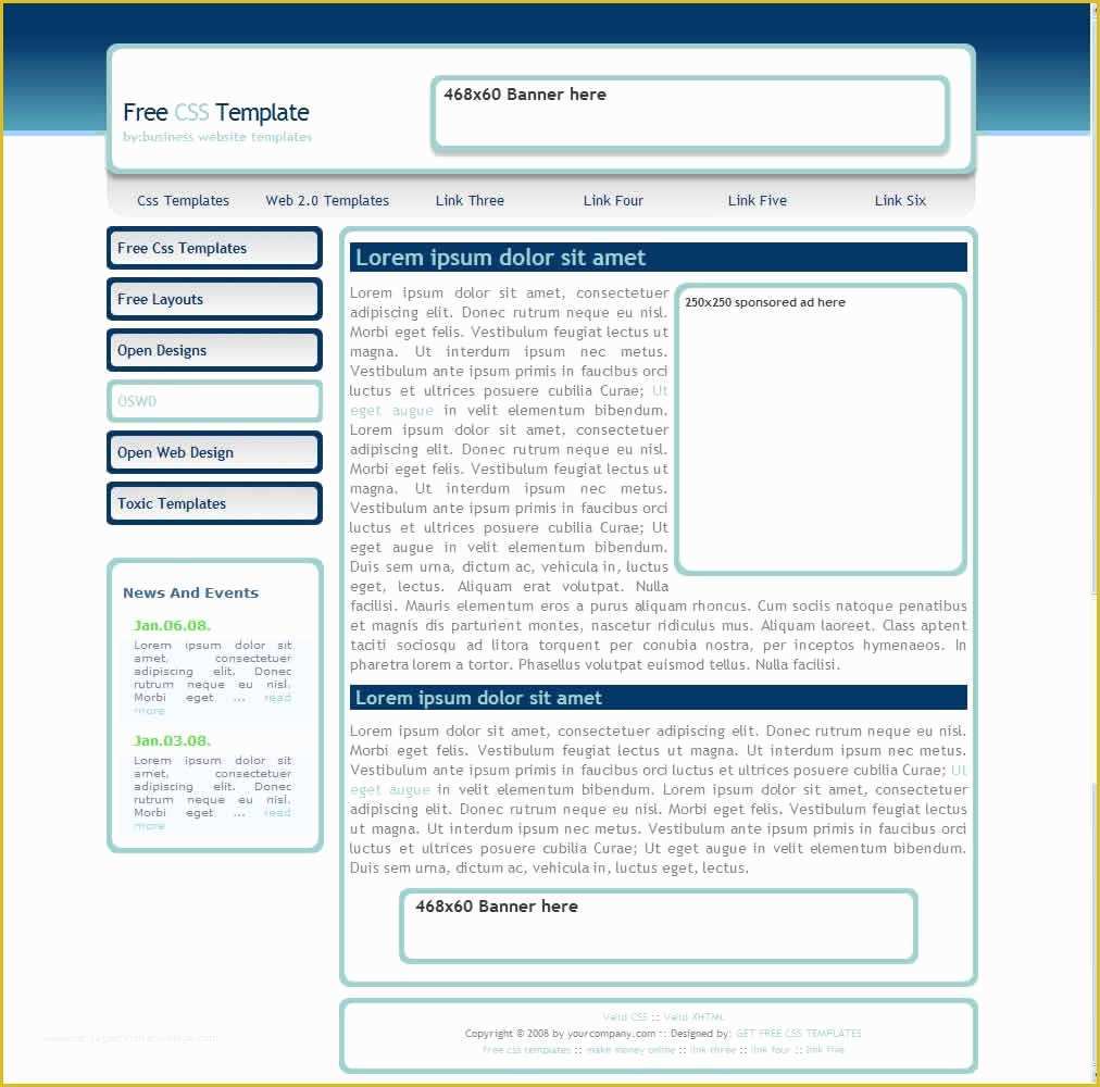 Free Css Templates Of Free Css Templates