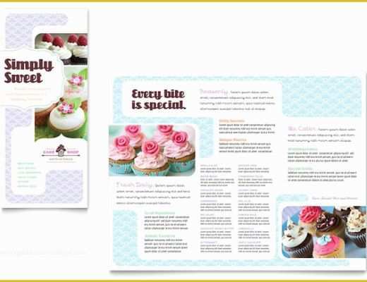 Free Cupcake Business Plan Template Of Bakery &amp; Cupcake Shop Tri Fold Brochure Template Design